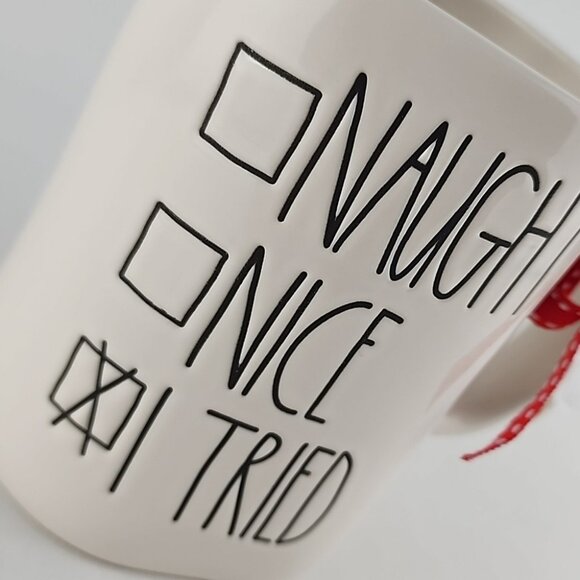 Rae Dunn Artisan Collection Mug White Large Black Letters Festive Christmas - Picture 6 of 11